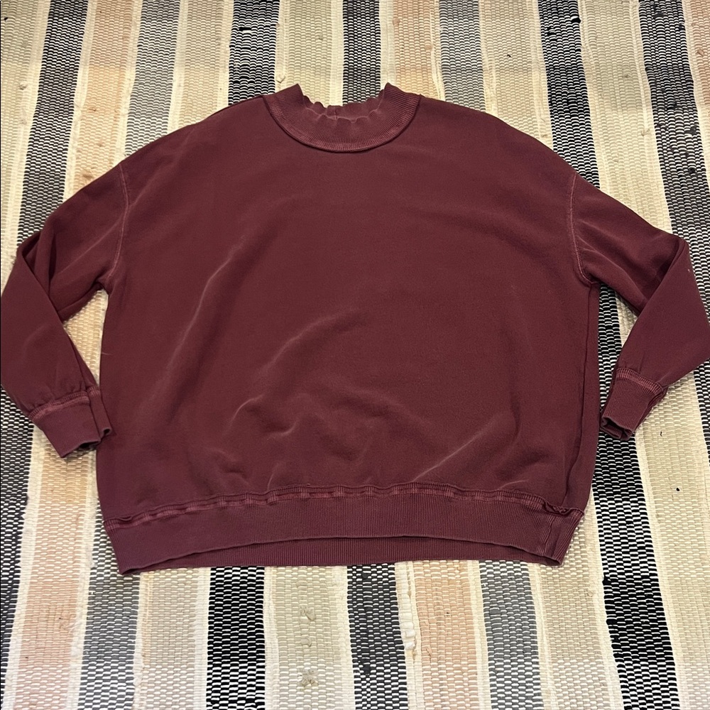 Free People Maroon Crew Neck Sweater size medium